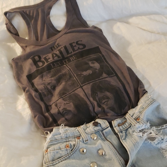 OS 😎 Beatles tank top 🎧 100%cotton - Picture 1 of 2